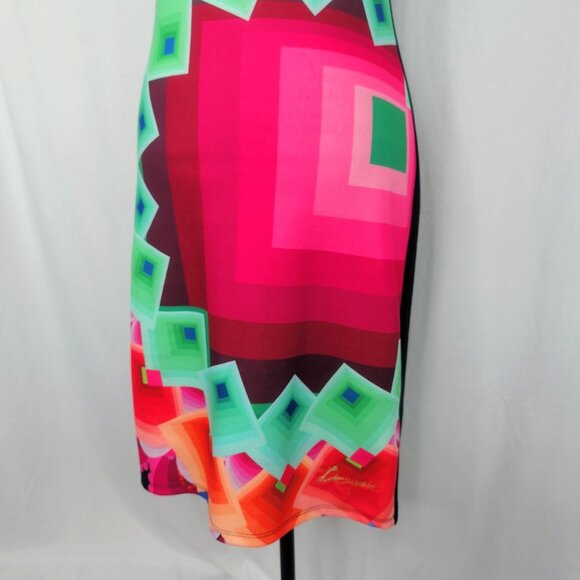 Desigual Print Dress Medium Knee Length Black - Picture 5 of 11